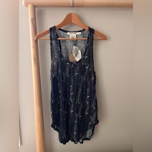 NWT Isabel Marant pour H&M feather print linen tank top EU 40 US 10
